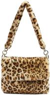 mellshy cheetah print faux fur tote bag: stylish leopard handbag with crossbody messenger function logo