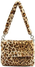 img 4 attached to Mellshy Cheetah Print Faux Fur Tote Bag: Stylish Leopard Handbag with Crossbody Messenger Function