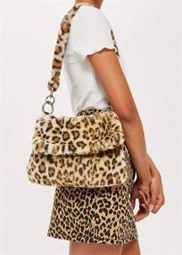 img 1 attached to Mellshy Cheetah Print Faux Fur Tote Bag: Stylish Leopard Handbag with Crossbody Messenger Function