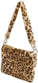 img 2 attached to Mellshy Cheetah Print Faux Fur Tote Bag: Stylish Leopard Handbag with Crossbody Messenger Function