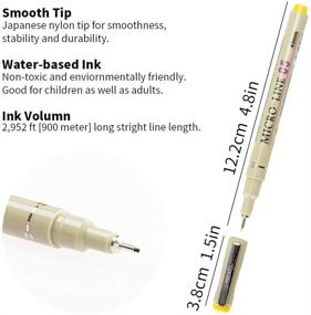 img 2 attached to 🖊️ 12 Colors - 0.5mm Micro-Fineliner Pens Set, Ink Pens for Fine Point Liner, Multi-liner for Sketching, Anime, Artist Illustrations, Technical Drawings, Office Documents