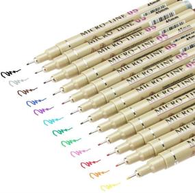 img 3 attached to 🖊️ 12 Colors - 0.5mm Micro-Fineliner Pens Set, Ink Pens for Fine Point Liner, Multi-liner for Sketching, Anime, Artist Illustrations, Technical Drawings, Office Documents