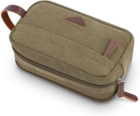 img 3 attached to 🧳 Lanivas Men's Travel Toiletry Bag - Premium Leather & Canvas Shaving Dopp Kit for Bathroom, Shower Organizer