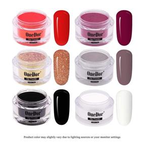 img 3 attached to 💅 OneDor Nail Dip впадина: Профессиональная коллекция системы с 6 классическими цветами -10г - Акриловые пигментные порошки для профессионального нейл-арта.