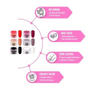 img 2 attached to 💅 OneDor Nail Dip впадина: Профессиональная коллекция системы с 6 классическими цветами -10г - Акриловые пигментные порошки для профессионального нейл-арта.