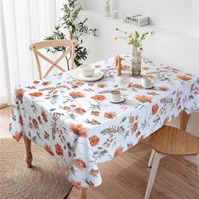 img 4 attached to 🍽️ METAHOMEY Rectangle Waterproof Tablecloth: Effortlessly Wipeable and Durable