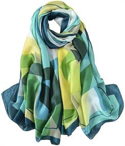 img 4 attached to Fashion Gradient Lightweight Sunscreen Scarves Women's Accessories for Scarves & Wraps