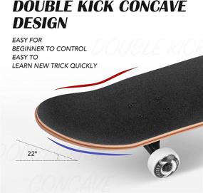 img 1 attached to 🛹 PINESKY Skateboards 31 Inch Complete Double Kick Skateboard - Ideal Starter Board for Kids and Beginners