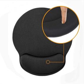 img 1 attached to 🖱️ Honesty Smooth Microfiber Memory Foam Mouse Wrist Pad for Ergonomic Support, Comfortable Typing, Pain Relief - Ideal for Computer Games, Office, and Study - Black (1 Pack)