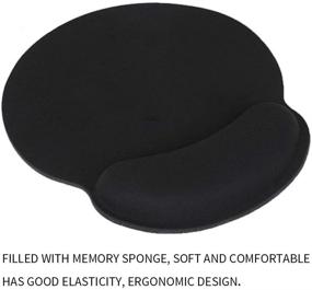 img 2 attached to 🖱️ Honesty Smooth Microfiber Memory Foam Mouse Wrist Pad for Ergonomic Support, Comfortable Typing, Pain Relief - Ideal for Computer Games, Office, and Study - Black (1 Pack)