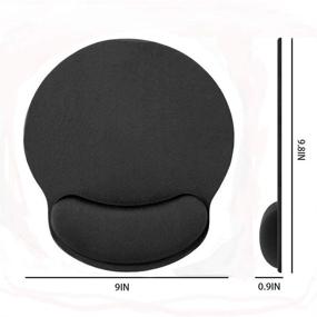 img 3 attached to 🖱️ Honesty Smooth Microfiber Memory Foam Mouse Wrist Pad for Ergonomic Support, Comfortable Typing, Pain Relief - Ideal for Computer Games, Office, and Study - Black (1 Pack)