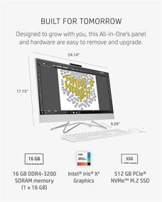 img 2 attached to 💻 HP 27-DP1280 Все в одном ПК, 11-го поколения Intel Core i7-1165G7, 16 ГБ оперативной памяти, 512 ГБ SSD, 27-дюймовый сенсорный экран Full HD, Windows 10 Home, беспроводная мышь и клавиатура, двойной микрофон, веб-камера 1080p (2020)