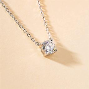 img 3 attached to 💎 HOLYCOME Moissanite Diamond Necklace: 1 Carat Solitaire Pendant in 18K White Gold Plated Silver – Perfect Jewelry Birthday Gift for Wife and Girls