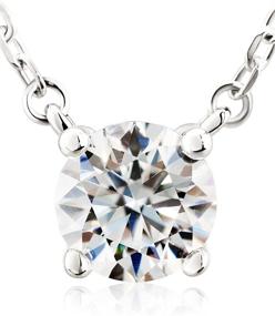 img 4 attached to 💎 HOLYCOME Moissanite Diamond Necklace: 1 Carat Solitaire Pendant in 18K White Gold Plated Silver – Perfect Jewelry Birthday Gift for Wife and Girls