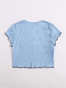 img 3 attached to SOLY HUX Floral Sleeve Button Girls' Clothing and Tops, Tees & Blouses