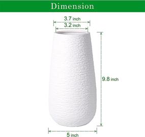 img 1 attached to 🏺 D'vine Dev 10 Inch White Ceramic Vase, Modern Oval Shape with Textured Flower Design - VS-OV-OW, Packaged in a Stylish Box