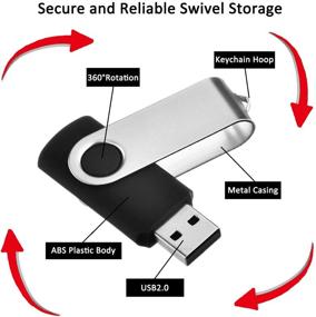 img 2 attached to 💽 1GB USB Flash Drive - EASTBULL 1PCS Metal Swivel USB Stick Bulk Gig Stick Pen Drive Memory Stick - Black