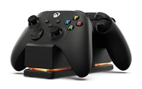 img 4 attached to 🔌 PowerA Dual Charging Station for Xbox - Black: Wireless Controller Charging, Rechargeable Battery, Xbox Series X/S, Xbox One - Xbox Series X