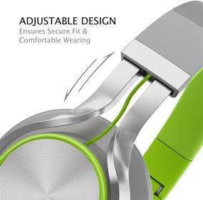 img 1 attached to AILIHEN C8 Foldable Wired Headphones With Microphone And Volume Control For Cellphones Tablets Chromebook Smartphones Laptop Computer PC Mp3/4 (Gray/Green)