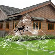 outdoor halloween decorations – mega triangular spider web with stretch cobweb set for party yard decor, halloween spider web spider decoration logo