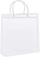 premium clear plastic gift bags: sdootjewelry 36 pcs heavy duty 🛍️ pvc tote bags with handles - ideal for shopping, parties, and gifts! logo