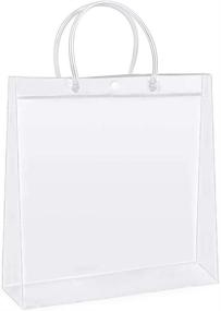 img 4 attached to Premium Clear Plastic Gift Bags: Sdootjewelry 36 Pcs Heavy Duty 🛍️ PVC Tote Bags with Handles - Ideal for Shopping, Parties, and Gifts!