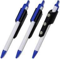 🖊️ revmark magnetic pen holder set - 3 holders & 3 pens | usa made | works on metal surfaces! perfect for schools, homes, offices, job sites! (white/blue) логотип