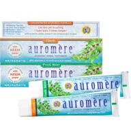 🌿 organic licorice & fresh mint toothpaste bundle - auromere ayurvedic herbal, vegan, non gmo, flouride-free, gluten-free (2 pack, 4.16 oz) with neem & peelu logo