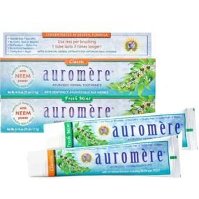 img 4 attached to 🌿 Organic Licorice & Fresh Mint Toothpaste Bundle - Auromere Ayurvedic Herbal, Vegan, Non GMO, Flouride-Free, Gluten-Free (2 Pack, 4.16 oz) with Neem & Peelu