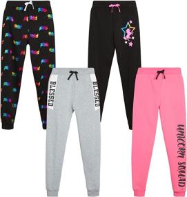 img 4 attached to 👖 Active Fleece Joggers for Girls: Dreamstar Sweatpants in Active Clothing