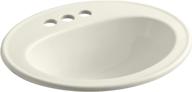 biscuit-colored kohler k-2196-4-96 pennington self-rimming bathroom sink: high-quality and convenient logo