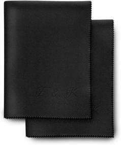 img 2 attached to Large Microfiber Cleaning Cloth - Double Pack of Ultra Soft Glasses Cleaning Cloths – Convenient 11 x 15 inches. No Need for Liquid Glasses Cleaner (Black)