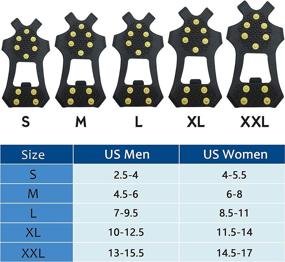 img 3 attached to ❄️ Ice Snow Cleats for Shoes Boots: Premium Traction Cleats for Unparalleled Winter Grip - 10-Stud Slip-on Rubber Crampons for Anti-Slip Performance in Ice and Snow, Ideal for Women, Men, and Kids