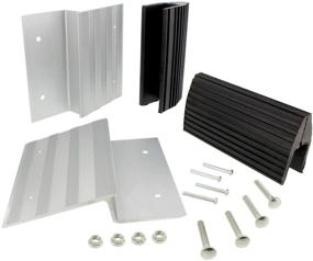 img 4 attached to 🚚 BISupply Aluminum Ramp Kit for Trucks – 8in Ramp Brackets with Rubber Feet, Tailgate Ramp Plate Kit