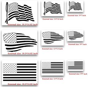 img 1 attached to HSIULMY American Flag Stencil Template: Perfect for Wood, Fabric, Paper & More - Reusable 9 Pcs Set