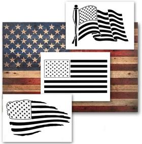 img 2 attached to HSIULMY American Flag Stencil Template: Perfect for Wood, Fabric, Paper & More - Reusable 9 Pcs Set