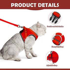 img 3 attached to 🐱 SENYE PET Cat Harness: Escape Proof Small Cat and Dog Soft Mesh Vest Harness with Leash Clip & Reflective Strap - Comfort Fit for Kitten Puppy