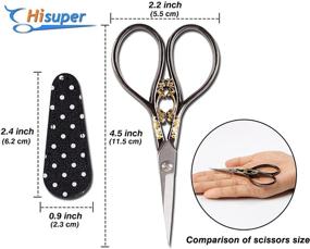 img 3 attached to 🧵 HiSuper 4.5 inch Embroidery Scissors: Perfect Mother's Day Gift for Sewing, DIY, Crafts, Needlework, and Everyday Use - Includes Leather Scissors Cover for Artwork