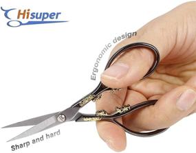 img 1 attached to 🧵 HiSuper 4.5 inch Embroidery Scissors: Perfect Mother's Day Gift for Sewing, DIY, Crafts, Needlework, and Everyday Use - Includes Leather Scissors Cover for Artwork