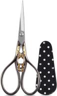 🧵 hisuper 4.5 inch embroidery scissors: perfect mother's day gift for sewing, diy, crafts, needlework, and everyday use - includes leather scissors cover for artwork logo