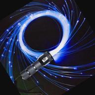 🎉 azimom led fiber optic whip dance space whip 6ft - swivel, 40 display modes - battery powered pixel whip for rave, party, edm show, music festival логотип