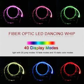 img 3 attached to 🎉 AZIMOM LED Fiber Optic Whip Dance Space Whip 6ft - Swivel, 40 Display Modes - Battery Powered Pixel Whip for Rave, Party, EDM Show, Music Festival