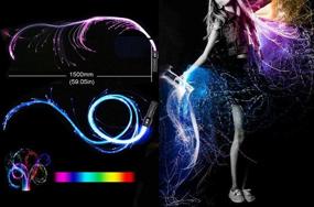 img 2 attached to 🎉 AZIMOM LED Fiber Optic Whip Dance Space Whip 6ft - Swivel, 40 Display Modes - Battery Powered Pixel Whip for Rave, Party, EDM Show, Music Festival