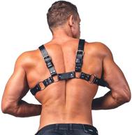 adjustable leather clubwear costume with harness logo