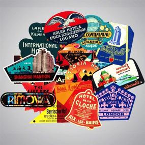 img 3 attached to CHNLML Cool Sticker Set - 50pcs Music Film Vinyl Skateboard Guitar Travel Case Stickers - Laptop, Luggage, Car, Bike, Bicycle Stickers (Non-Random Assortment) - Old Hotel Theme