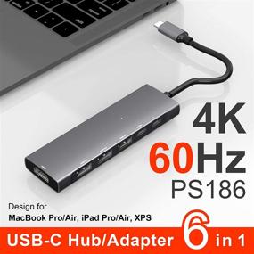 img 3 attached to 🔌 USB C Adapter, ivoros Type-C Hub with 4K@60Hz HDMI, 100W PD Charge, USB3.1/3.0 - Suitable for MacBook, iPad Pro, Air 4, XPS, Pixelbook, Galaxy Note 20/S21/S20/Tab S7, Surface Pro 7/X/Go/2