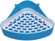 md trade triangle potty trainer: compact corner litter bedding box for small animals - ideal for baby rabbits, guinea pigs, chinchillas, and ferrets (size s, blue) logo