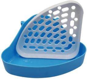 img 2 attached to Md Trade Triangle Potty Trainer: Compact Corner Litter Bedding Box for Small Animals - Ideal for Baby Rabbits, Guinea Pigs, Chinchillas, and Ferrets (Size S, Blue)