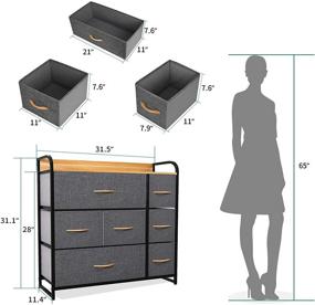 img 1 attached to 🗄️ YITAHOME 7-Drawer Dresser - Fabric Storage Tower for Bedroom, Living Room, Hallway, Closets &amp; Nursery - Sturdy Steel Frame, Wooden Top &amp; Easy Pull Fabric Bins