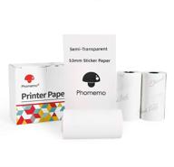 phomemo m02/m02 pro/m02s/m03 semi-transparent sticker paper - 50mm x 2.5m, 30mm diameter, pack of 3 rolls logo